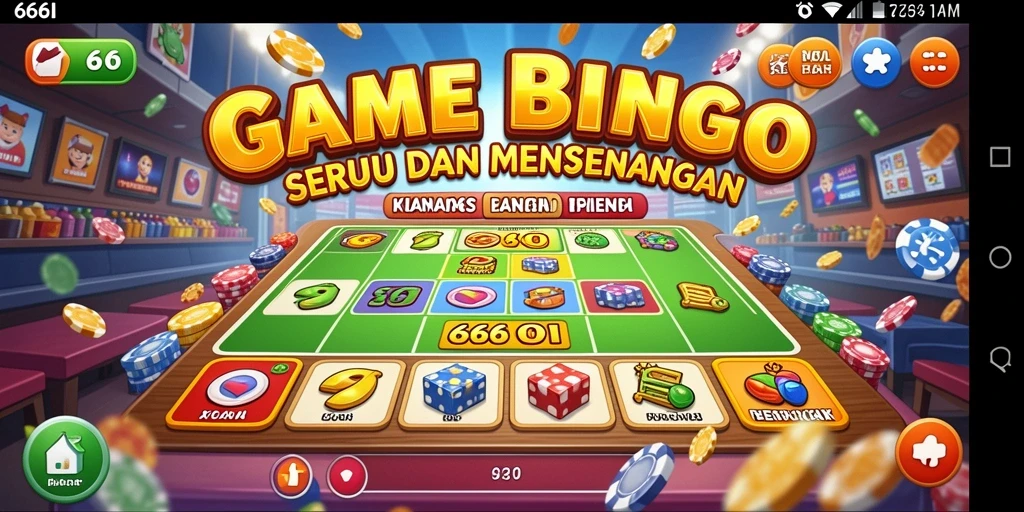 Tampilan gameplay Bingo yang mendebarkan dan penuh warna.