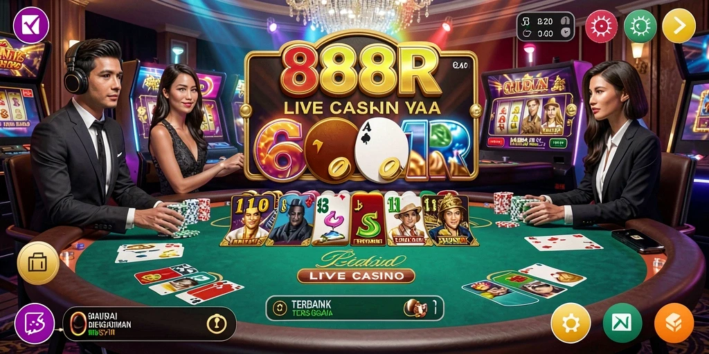 Gameplay Live Casino 888R yang mendebarkan dan interaktif.