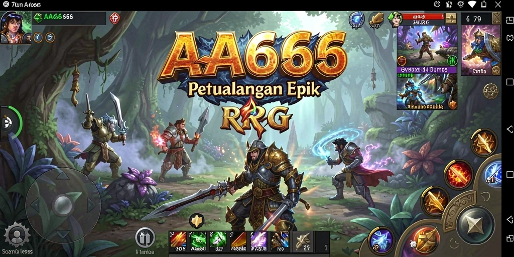 Tangkapan layar gameplay AA666 dengan aksi pertempuran RPG yang intens.