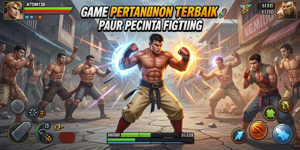 Tampilan luar biasa dari gameplay bertarung dalam ATOM138 menegangkan.