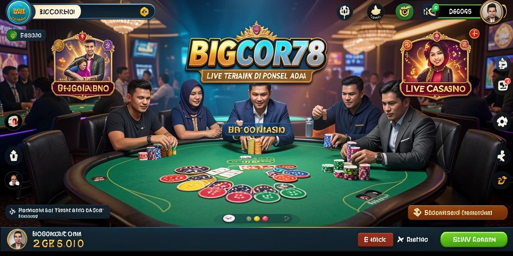 Tampilan gameplay Live Casino yang mendebarkan di BIGCOR78.