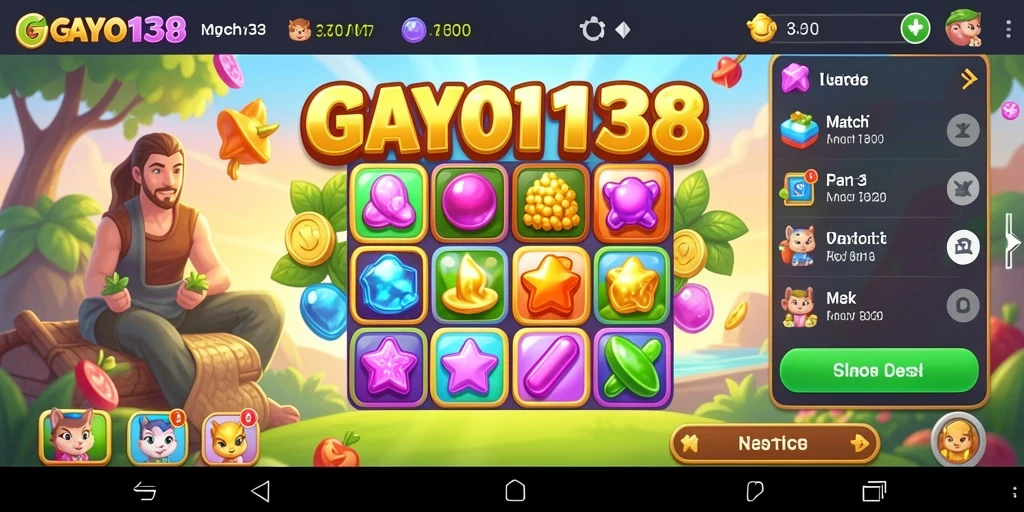 Tampilan gameplay menarik dari GAYO138 yang penuh warna.