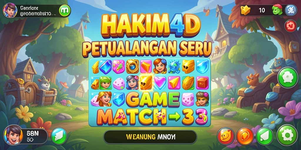 Tangkapan layar HAKIM4D menunjukkan aksi gameplay seru dalam mencocokkan bentuk.