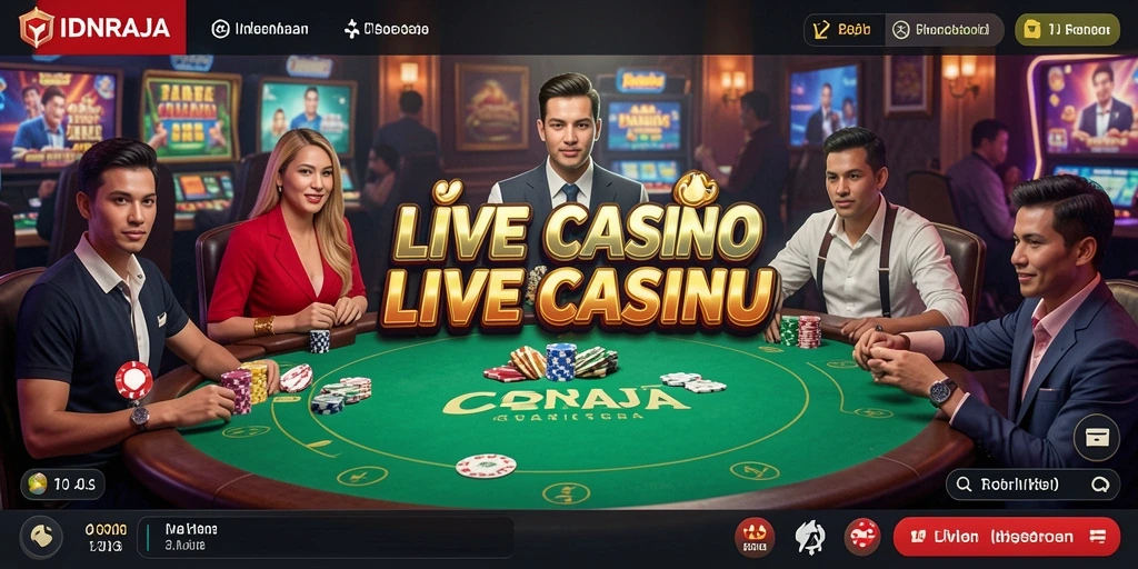 Tampilan gameplay IDNRAJA yang menegangkan dan interaktif dalam Live Casino.