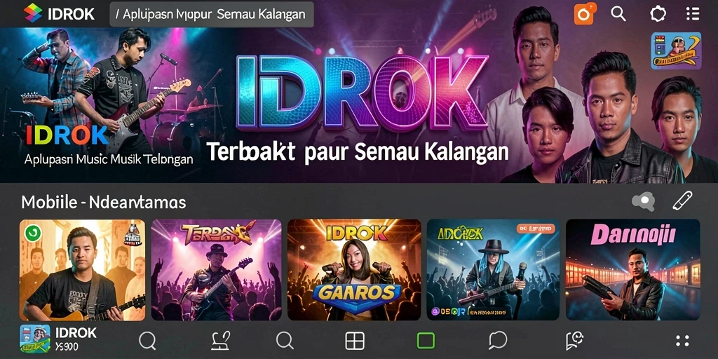 Tampilan gameplay interaktif IDROK dalam aplikasi musik.