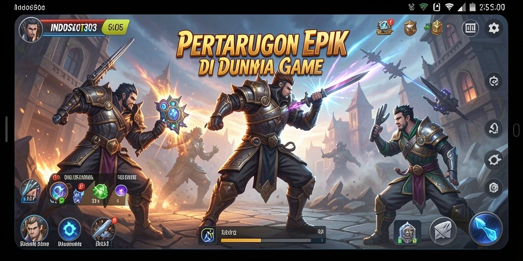 Tangkapan layar menunjukkan aksi pertarungan intens di INDOSLOT303.