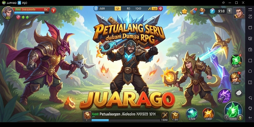 Screenshot JUARAGO menunjukkan aksi seru dan eksplorasi dunia RPG.