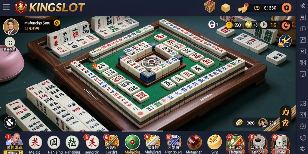 Tampilan screenshot KINGSLOT yang menampilkan gameplay Mahjong yang seru.