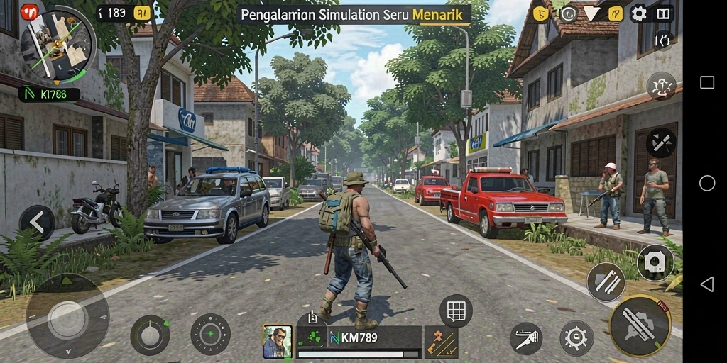Screenshot gameplay utama KM789 yang menunjukkan pengalaman Simulation yang imersif.
