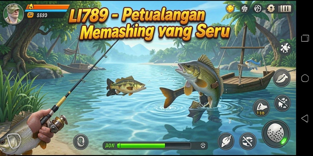 Tampilan menarik dari gameplay LI789 yang seru dalam memancing.