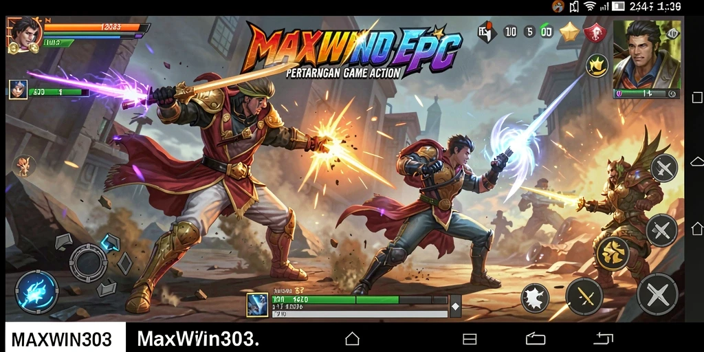 Screenshot gameplay MAXWIN303 menampilkan aksi pertarungan yang mendebarkan.