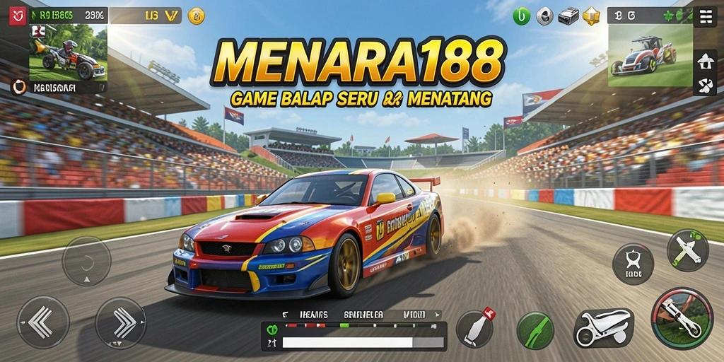 Tampilan gameplay balap yang seru dan menegangkan di MENARA188.