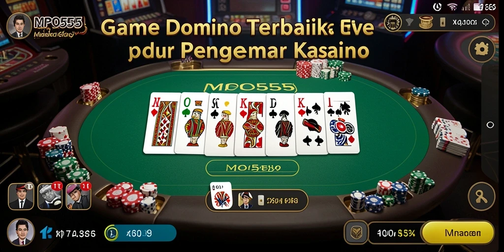 Screenshot MPO555 menampilkan gameplay seru Domino.