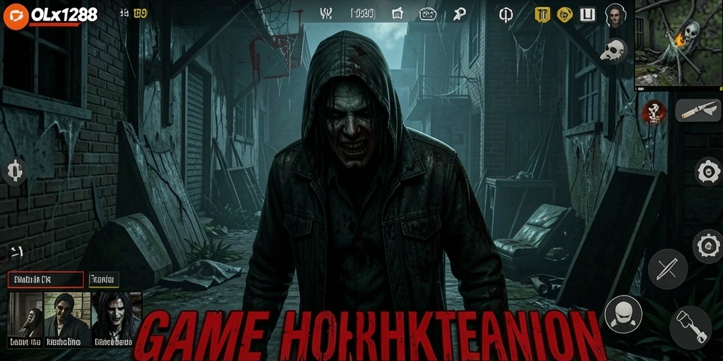 Tampilan gameplay OLX128 yang menakutkan dan mendebarkan.