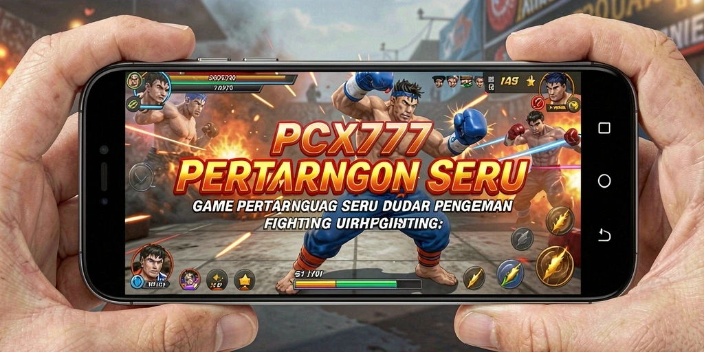 Tampilan gameplay PCX777 dengan pertarungan yang intens dan karakter beragam.