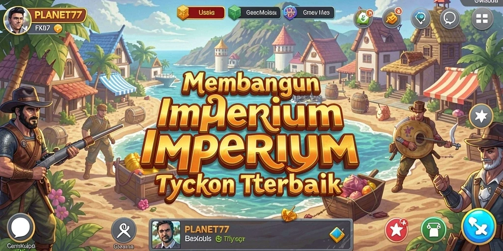 Tangkapan layar menunjukkan pemain mengelola bisnis dalam PLANET77.