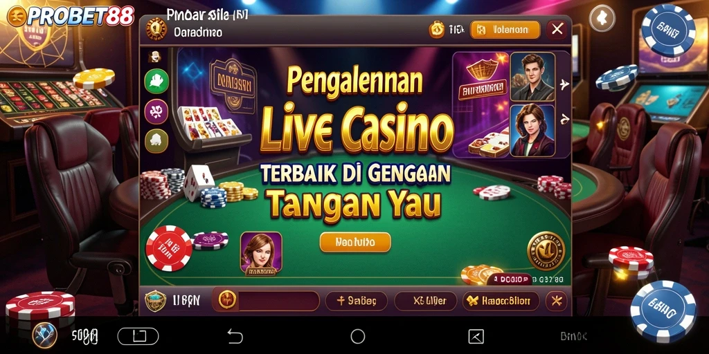 Screenshot PROBET88 menampilkan dealer langsung dan gameplay yang mengasyikkan.
