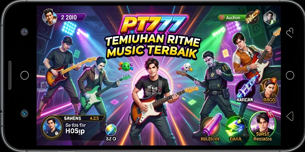 Screenshot PT777 menunjukkan pemain asyik berkolaborasi bermain musik.