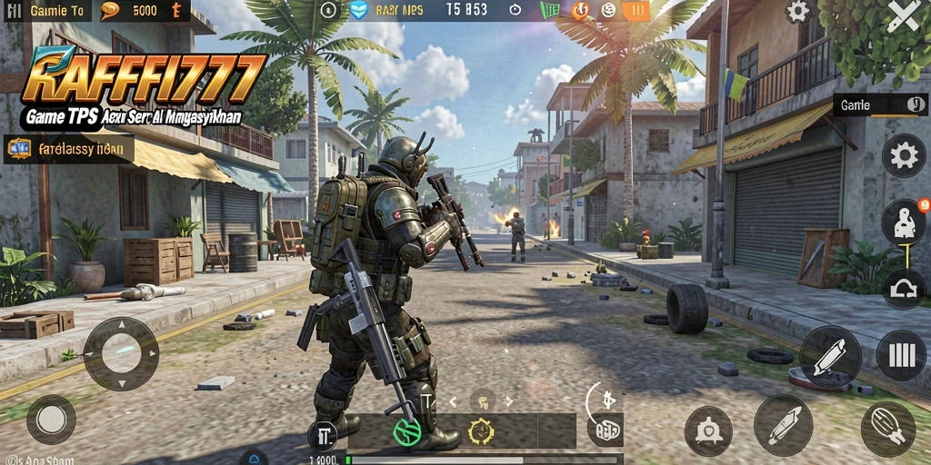 Screenshot utama RAFFI777 menampilkan gameplay TPS yang mendebarkan.