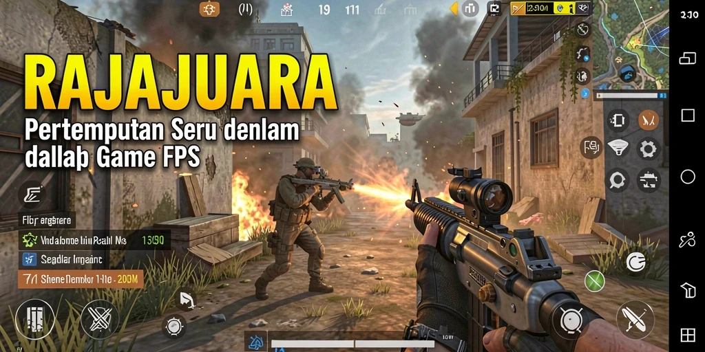 Screenshot gameplay RAJAJUARA menampilkan aksi tembak-menembak yang seru.