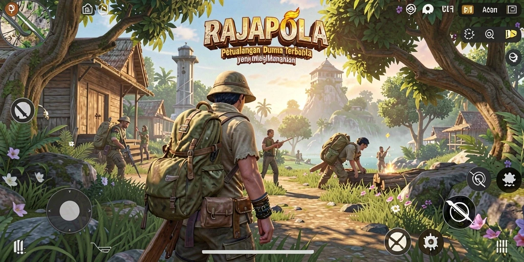 Tampilan gameplay RAJAPOLA dalam dunia terbuka yang menakjubkan.