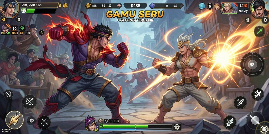 Tangkapan layar RI188 menunjukkan aksi pertarungan yang mendebarkan dan karakter unik.