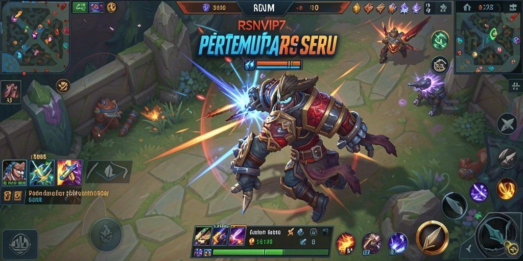 Tampilan gameplay RSNVIP7 yang penuh aksi dan strategi MOBA.