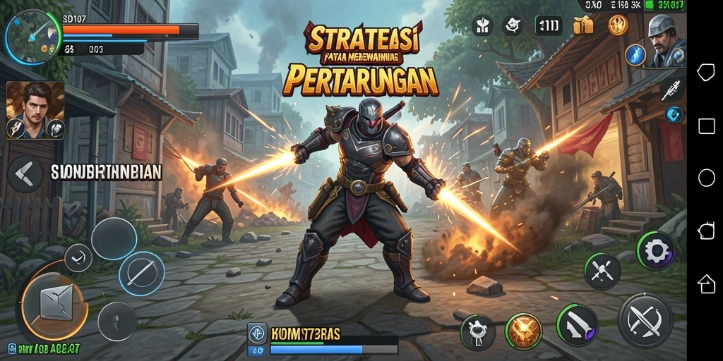 Gameplay menegangkan di medan perang, penuh strategi dan taktik.