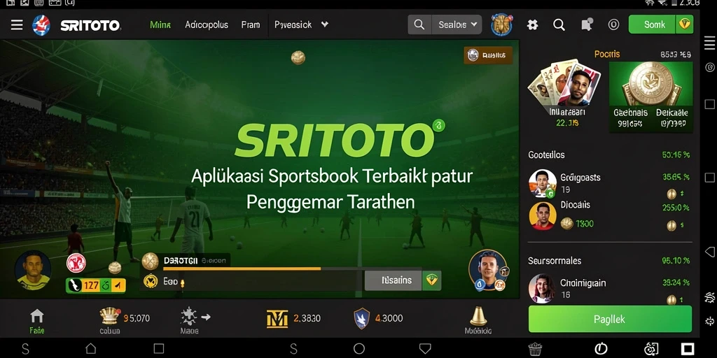 Tampilan antarmuka SRITOTO saat taruhan olahraga berlangsung.
