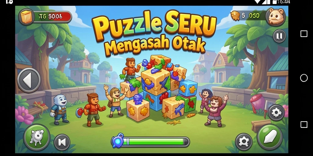 Screenshot dari gameplay seru di T6 yang menampilkan tantangan puzzle.