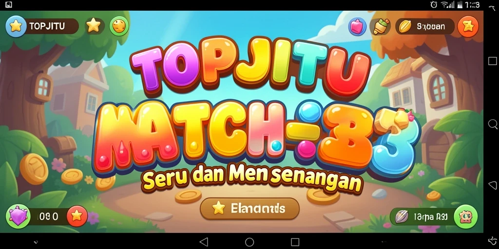 Tampilan gameplay seru dari game Match-3 TOPJITU.